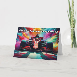 Formula 1 Birthday Card - High-Speed Racing Theme