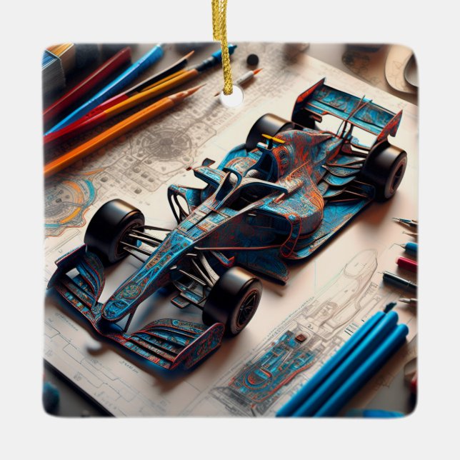 Formula 1 Car Ceramic Ornament (Front)