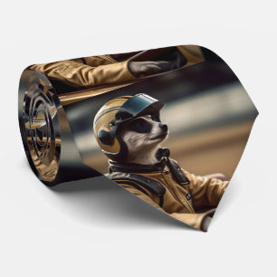 Formula Fun: Professional Meerkat Race Car Driver Tie