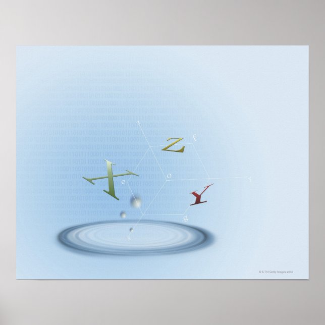 Formula, graph, math symbols 9 poster (Front)