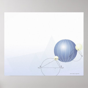 Formula, graph, math symbols poster