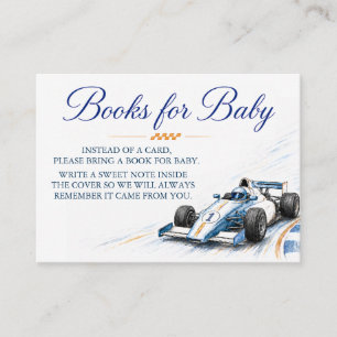 Formula One Baby Shower Books for Baby Card 
