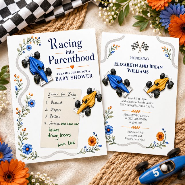 Formula One Racing Baby Shower Invitation  (Creator Uploaded)