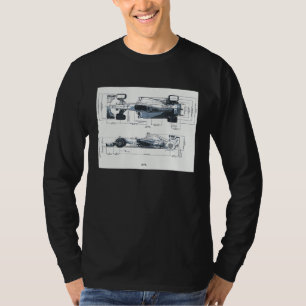 Formula Racing Car Blueprint Mechanical Engineerin T-Shirt