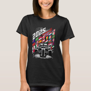 Formula Racing Circuit Schedule Gear 2025 Grand Pr T-Shirt