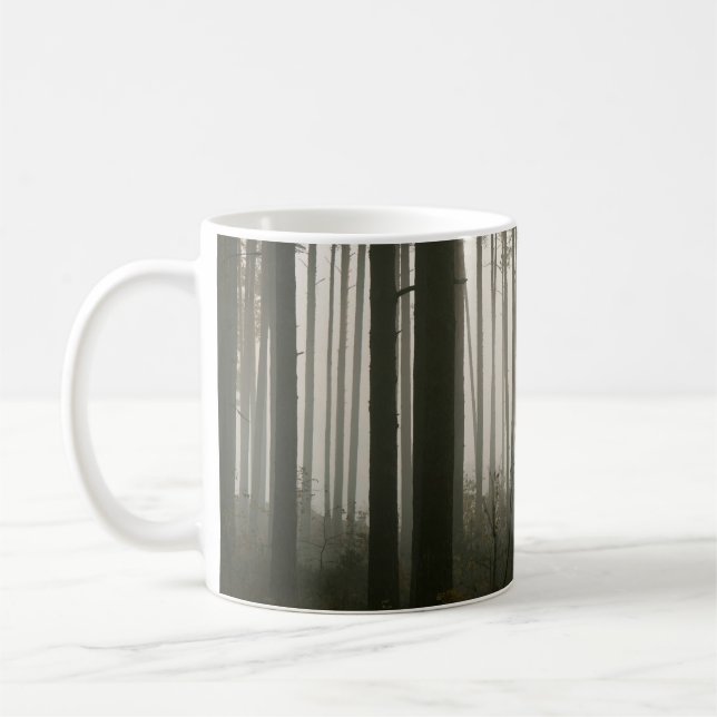 forrest and tree silhouettes in nature coffee mug (Left)