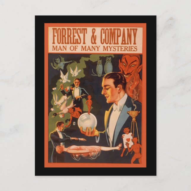 Forrest & Company man of many mysteries Postcard (Front)