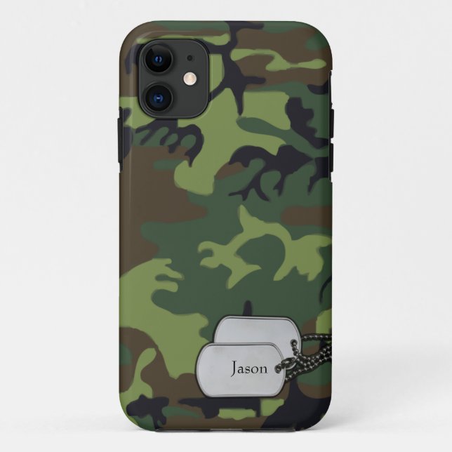 Forrest Green and Brown Military  Camouflage Case-Mate iPhone Case (Back)