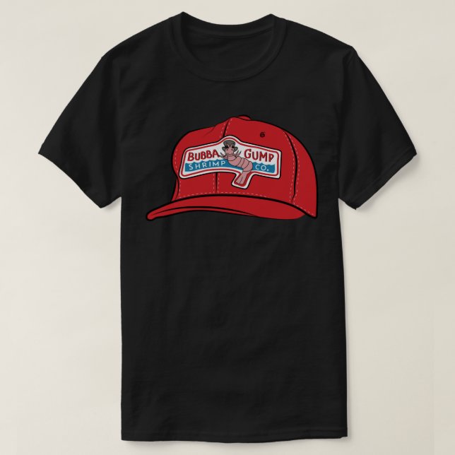 Forrest Gump - Bubba Gump Shrimp Co. Hat Sticker T-Shirt (Design Front)