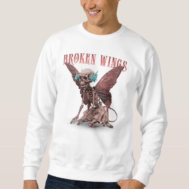 Forsaken: Surreal Gothic Broken Wings  Sweatshirt (Front)