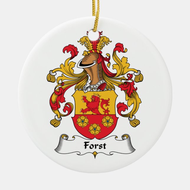 Forst Family Crest Ceramic Tree Decoration (Front)