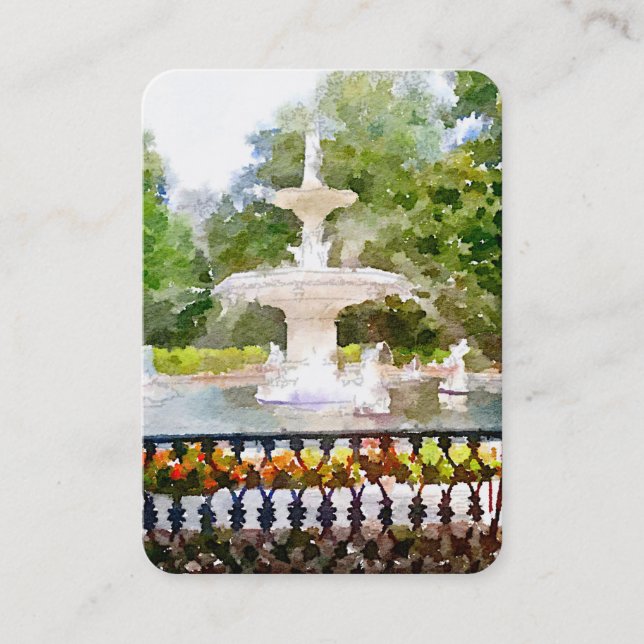 Forsyth Fountain in Savannah GA Artist Print Business Card (Front)