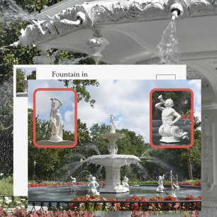 Forsyth Fountain Park  Savannah GA Photographic Postcard