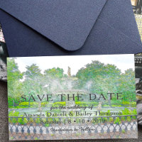 Forsyth Fountain Watercolor Photo Save the Date