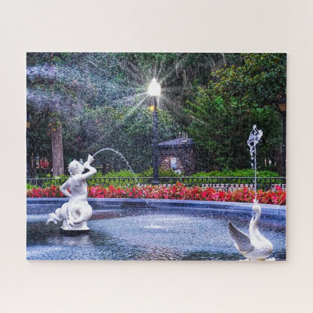 Forsyth Park Fountain at Night Puzzle (Horizontal)