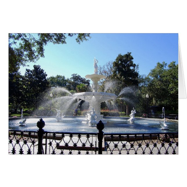Forsyth Park Fountain, Savannah, Georgia, Card (Front Horizontal)