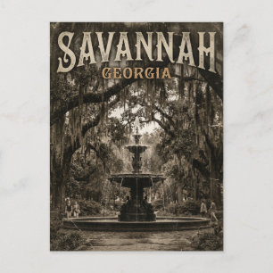 Forsyth Park Fountain USA Postcard