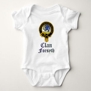 Forsyth scottish crest and tartan clan name baby bodysuit