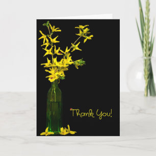 Forsythia and lady bugs thank you card