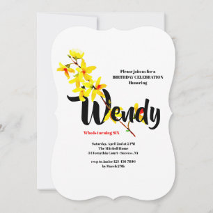 Forsythia Letter Invitation (YOUR NAME)