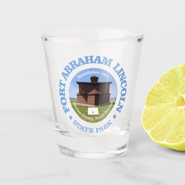 Fort Abraham Lincoln SP Shot Glass (Front)