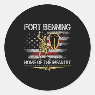Fort Benning Home Of The Infantry School Veteran P Classic Round Sticker