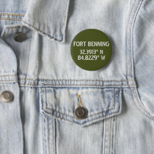 Fort Benning Latitude Longitude  6 Cm Round Badge