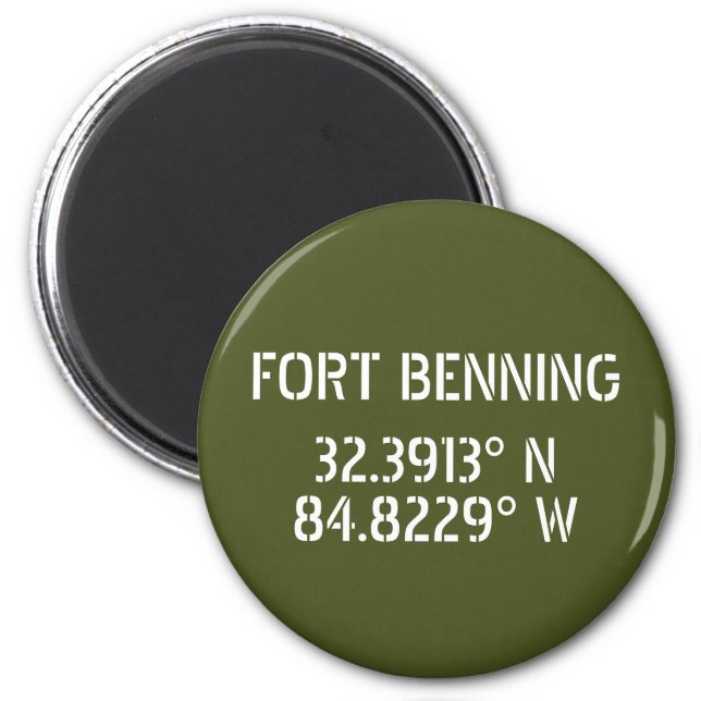 Fort Benning Latitude Longitude  Magnet (Front)