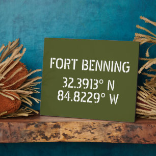 Fort Benning Latitude Longitude Tabletop Plaque