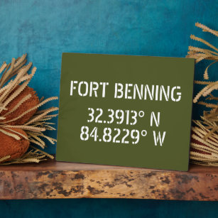 Fort Benning Latitude Longitude  Tabletop Plaque