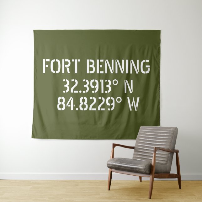 Fort Benning Latitude Longitude  Tapestry (In Situ (Horizontal))