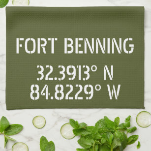 Fort Benning Latitude Longitude   Tea Towel
