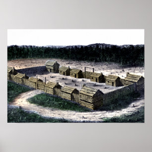 Fort Boonesborough Kentucky Historic Fort Diagram Poster