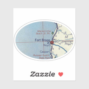Fort Bragg California Vintage Map