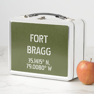 Fort Bragg Latitude Longitude  Metal Lunch Box