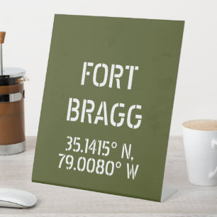 Fort Bragg Latitude Longitude Pedestal Sign