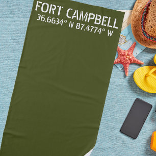 Fort Campbell Latitude Longitude Beach Towel