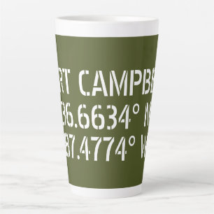 Fort Campbell Latitude Longitude Latte Mug