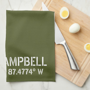 Fort Campbell Latitude Longitude  Tea Towel