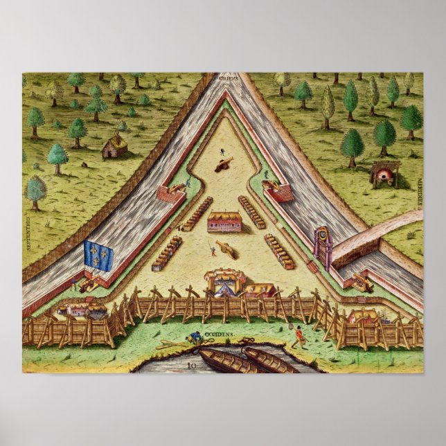 Fort Caroline, from 'Brevis Narratio' Poster (Front)