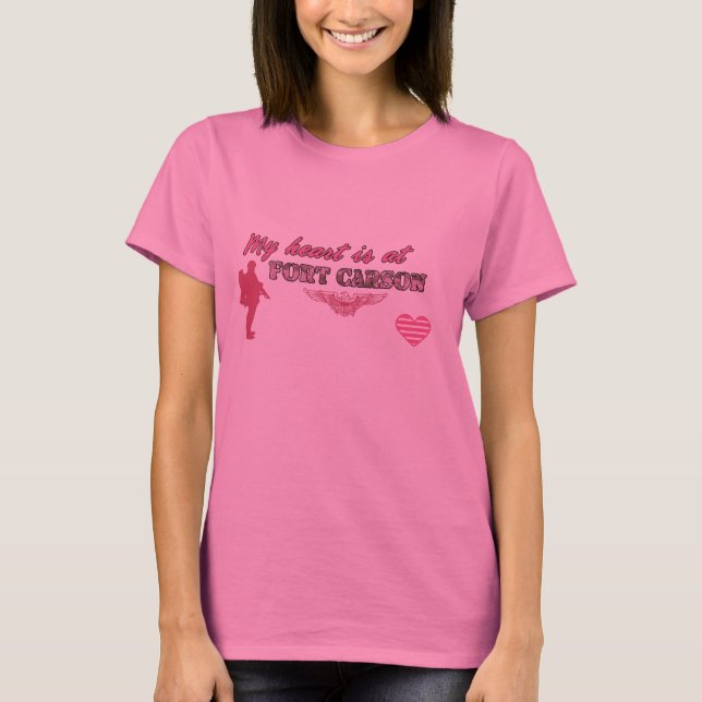 Fort Carson Design Pink T-Shirt (Front)
