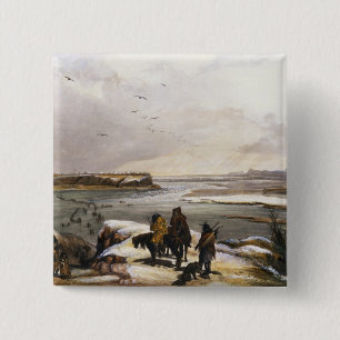 Fort Clark on the Missouri, February 1834, plate 1 15 Cm Square Badge