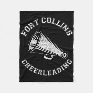 Fort Collins Cheer Distressed Retro 90's Cheerlead Fleece Blanket