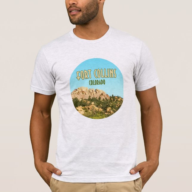 Fort Collins Colorado Horsetooth Rock T-Shirt (Front)