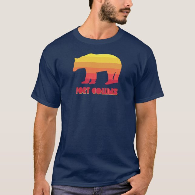 Fort Collins Colorado Rainbow Bear T-Shirt (Front)