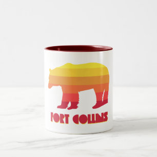 Fort Collins Colorado Rainbow Bear Two-Tone Coffee Mug