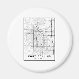 Fort Collins Map Magnet