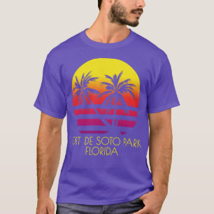 Fort De Soto Park Florida Beaches Tropical Palm Tr T-Shirt
