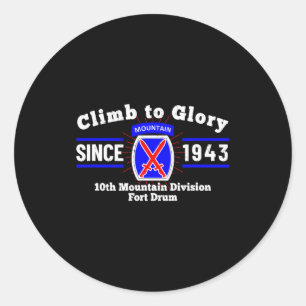 Fort Drum New York Ny 10th Mountain Di Veter  Classic Round Sticker
