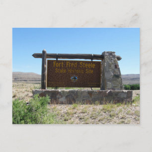 Fort Fred Steele State Historic Site Entrance Sign Postcard